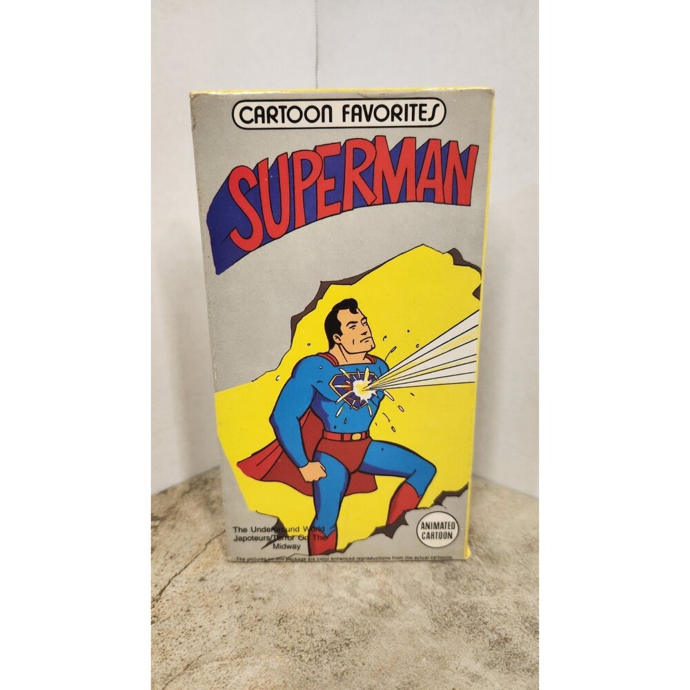 Superman VHS 1990 Full Screen NTSC Slipcover Trans-Atlantic Video Animation